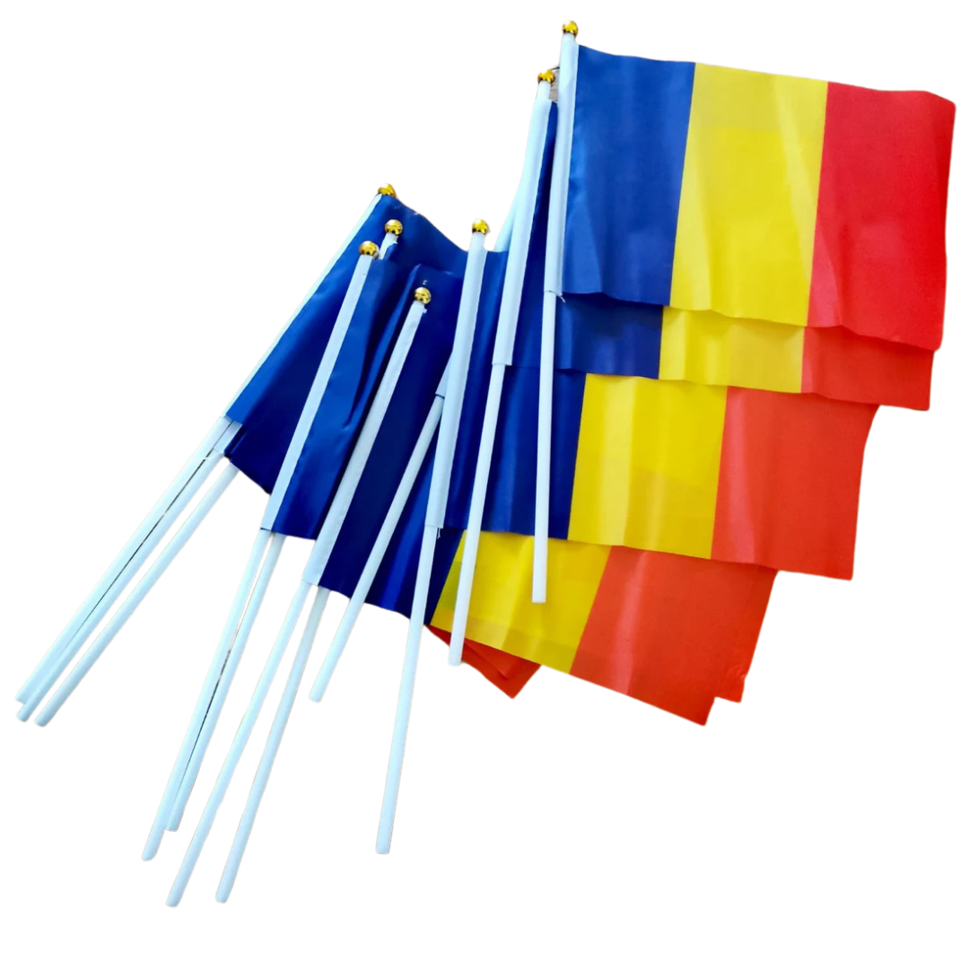 Steguleț România cu băț plastic 45x30 cm - imagine 3