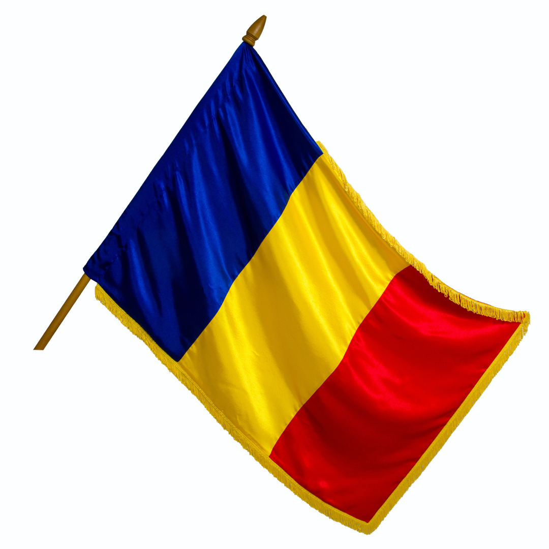 Steag România 135x90 cm, satinat, cu franjuri - imagine 2