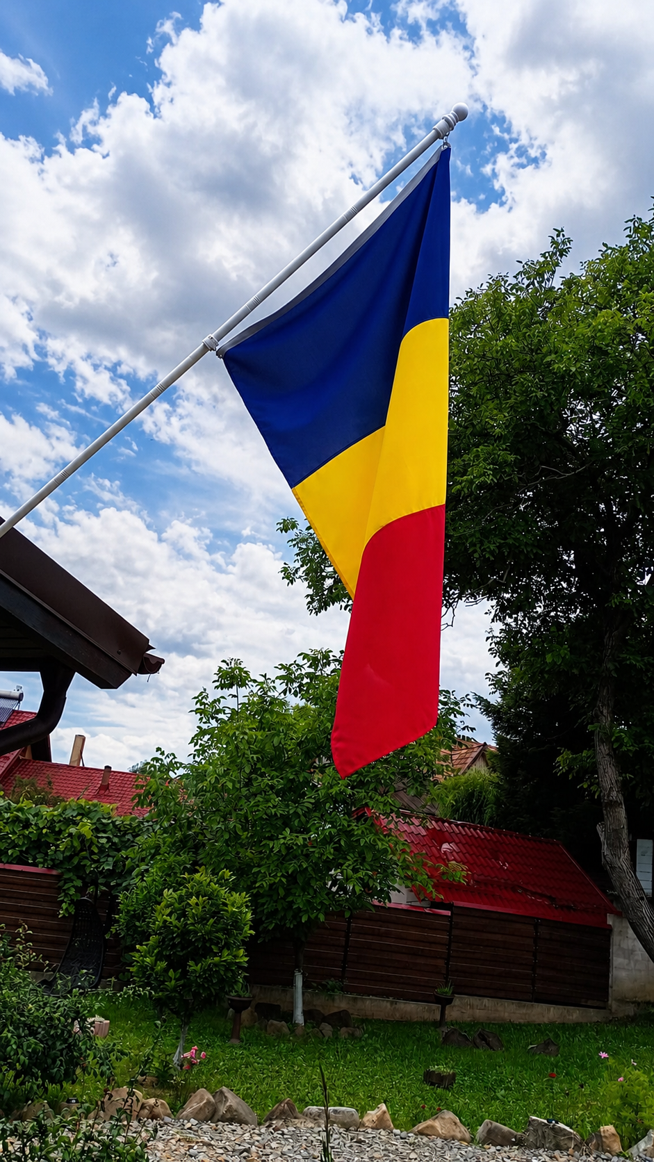 Sistem complet cu steag Romania, lance anti-rasucire si suport - imagine 4
