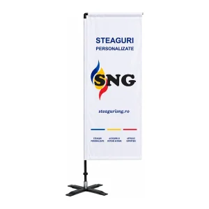 Steag dreptunghiular personalizat cu sistem PRO și suport în cruce